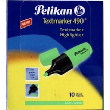 490 Fosforlu Kalem İşaret Kalemi 1-5 Mm Yeşil 10 Lu Kutu