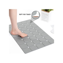 Dln Shop 2 Adet Küvet Ve Duş Paspası Vantuzlu Kaymaz Yumuşak Silikon Banyo Paspası 45 X 70 Cm V-161 Gri