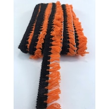FdayAksesuar Turuncu Siyah Şerit Saçak Püskül 1 metre En 3 cm FRDY15255