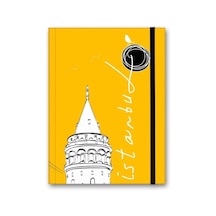 Renkli İstanbul Defter Çizgili Lastikli Galata 103 Ivory