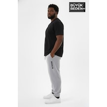 Süperlife Erkek Büyük Beden Brooklyn Baskılı Paça Lastikli Jogger İnce Eşofman Altı Spr26bea951-2 Gri Melanj