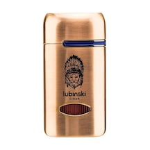 Lubinski Lion Kapaklı Delicili Tek Torch Puro Çakmağı Gold Lb-111