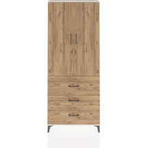Arges Dolap 2 Raflı 3 Çekmeceli Tek Askılı 88x30x221 Aytaşı-çam Aytaşı