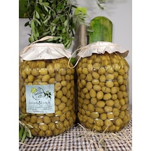 Aydın Yöresi Gemlik Cinsi Sofralık Tatlandırılmış Kırma Yeşil Zeytin 6 Kg