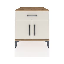 Kronos Komodin Tek Raflı Tek Çekmeceli 2 Kapaklı 60x59x64 Çam... Çam
