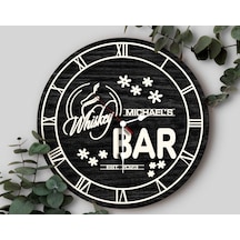 Bk Gift Barlara Özel Dekoratif Siyah Ahşap Duvar Saati 35cm-22 , Bar Duvar Saati , Cafe Duvar Saati , Özel Ahşap Saat Kobitmeyen138352 Bk Gift
