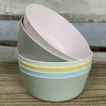 204.613.78 Kalas 6'lı Paket Plastik Kase Tabağı Çok Renkli Pastel 0