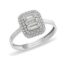 Çgk Çiğdem Gürel Kuyumculuk Baget Altın Yüzük Bagetsetyzk06 14yeni0062 Beyaz