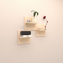 Rafkestir Marin Duvar Rafı Krem ( Mat )