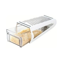 Fochsia Beyaz 1 Adet Paslanmaz Çelik Çift Taraflı Rende - Peynir Sebze Meyve Rendesi Beyaz