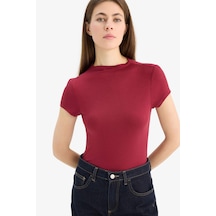 DeFacto Slim Fit Dar Kesim Yarım Balıkçı Yaka Kısa Kollu Tişört E5906AX25SPBR285