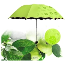 Hyt-şemsiye Üç Katlı Su Çiçeği Şemsiyeyle Buluşuyor Manuel Katlanır Şemsiye Çift Amaçlı Katlanır Şemsiye-beyaz - Yeşil