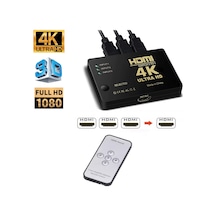 Hdmi Çoklayıcı 3 Port 4K Kumandalı Ultra Hd Hdmi Switch Splitter