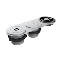 Circular-line Modüler Hızlı Şarj Kutusu Wireless UsbType-C Gümüş