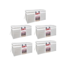 5 Adet Pencereli Yastık Hurcu 75x40x40 Cm - Gri 4401