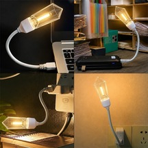 Kuzey's Store Esnek Gövdeli Usb Günışığı, Cob Led Edison Gece,masa Ve Kitap Okuma Lambas Göz Dostu Ve Dinlendirici Işık Teknolojisi Eye-care 25793