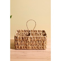 Cliento Hasır 4 Bölmeli Organizer Sepet Kahverengı Kahverengi