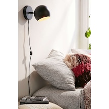 Rsylight Metal Retro Dekoratif Kablolu Fişli 180 Derece Aplik Siyah