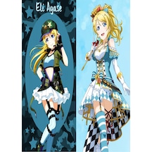Anime Love Live - Eli Ayese Desenli Çift Sarılma Yastığı Hugging Pillow Kılıfı Çok Renkli