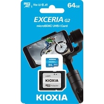 Kioxia Exceria GX 64 GB Microsdxc Hafıza Kartı - Uhs-ı V30 U3 A1 + Sd Adaptör 4K Video Çekim Desteği