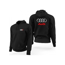 Audi Logo Siyah Fermuarlı Limited Edition Kapşonlu Sweatshirt Siyah