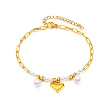 Sones Opk Gz202 Paslanmaz Çelik Aşk İnci Bileklikler Altın