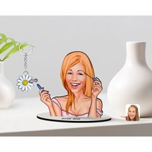 Kişiye Özel Kadın Karikatürlü 3D Ahşap Biblo Ve Isimli Silver Pap (473567220)