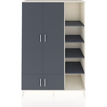 Hyperion Dolap 6 Raflı 4 Kapaklı Tek Askılı 132x44x195 Aytaşı-antrasit/antrasit Antrasıt/antrasıt