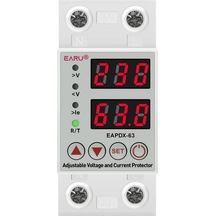 Boatshop1 63a 230v Din Raylı Ayarlanabilir Aşırı Gerilim Düşük Gerilim Ve Aşırı Akım Koruma Rölesi