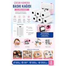 Çocuk Fotoğraf Makinesi Yedek Termal Baskı Kağıdı 6'lı Rulo 57x25mm