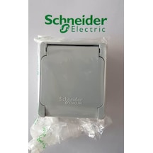 Schneider Nemliyer Sıva Üstü Yaylı Kapaklı Priz Gri Ip54