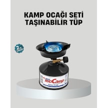 Taşınabilir Kamp Ocağı Seti Pişirme Alanı Ayarlanabilir Alev Siyah