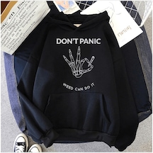 Don't Panic Kapşonlu Sweatshirt Siyah
