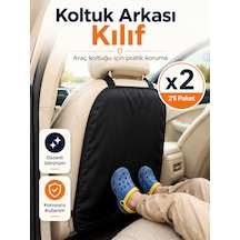Oto Koltuk Arkası Yıkanabilir Koruyucu Örtü 2'li Set - Araba Koltuğu Çizik Kir Darbe Koruma - Çocuk Tekme Izi Önleyici - 58cm X 42cm