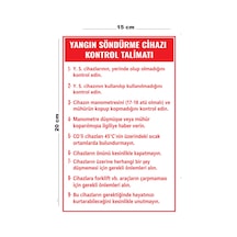 Lucena Metal Yangın Söndürme Cihazı Kontrol Talimatı 15 Cm X 20 Cm Uyarı Levhası Yönlendirme Tabelası