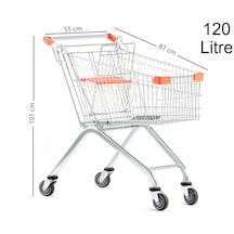 120 Litre Atmaca Metal Market Alışveriş Arabası / En:55 Boy:87 Yükseklik:101 Cm