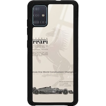 Samsung Uyumlu A51 Ferrari Tasarımlı Glossy Telefon Kılıfı Siyah