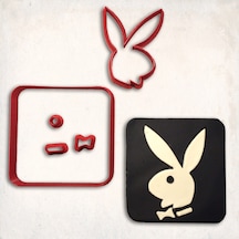 Playboy Logo Detay Kurabiye Kalıp Seti 5 Li KIrmızı