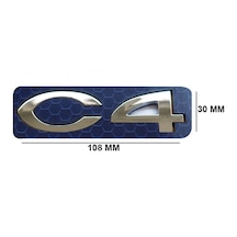 Citroen C4 Bagaj Yazı C4 Amblem 108 Mm - 30 Mm