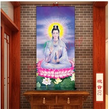 Tarzı 2-m-nanhai Guanyin Portresi, Bodhisattva Asılı Boyama, Zarif Dini Feng Shui Kaydırma Asılı Boyama