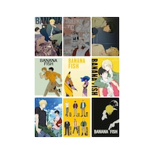 Banana Fish 1 No Desenli Tasarım Mini 9' Lu Fotokart Seti
