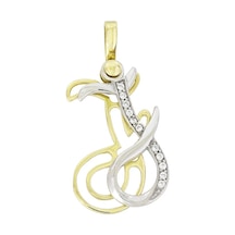 Altın J Harfi Kolye Ucu T014393