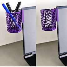3d Baskı Monitor Kalemlik - Petek Desenli Laptop Kenar Altıgen Kalemlik-mor Diğer