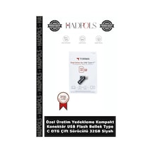 Özel Üretim Yedekleme Kompakt Konektör Usb Flash Bellek Type C Otg Çift Sürücülü 32gb Siyah