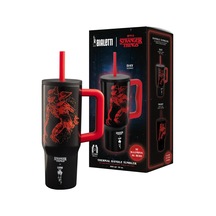 Stranger Things Saplı Termos Bardak Pipetli Kapak - Karanlıkta Parlayan - Mükemmel Sıcaklık Koruma Özelliği - Bulaşık Makinesinde Yıkanamaz - 900 Ml Çok Renkli