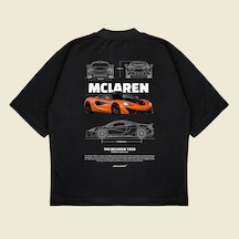 Mclaren 720s Boxy Fit Oversize Unisex Tshirt Baskılı Tişört Siyah