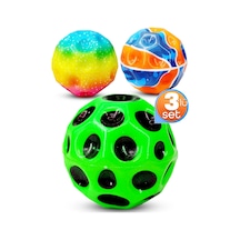 3lü Yükseğe Zıplayan Top Moonball Galaksi Uzay Ay Topu Aşırı Zıplayan Moonball Bahçe Oyuncağı