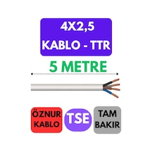 Öznur 4x2,5 Ttr Kablo Metre Seçenekli Beyaz - 5 Metre