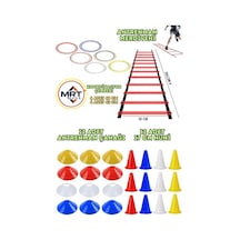 Spor Antrenman Seti 4m Merdiven 12li Huni 12li Çanak 12li Koordinasyon Çemberi, Tek Ebat, Yuv-set, Kırmızı