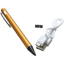 Renkli Evrensel 2.0mm Şarj Edilebilir Aktif Kalem Kapasitif Ekran Dokunmatik Çizim Kalemleri - Altın Altın